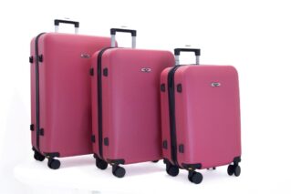 Set de trois valises incassables _ Rose fuchsia