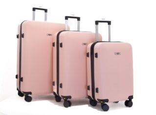 Set de trois valises incassables _ Rose bébé